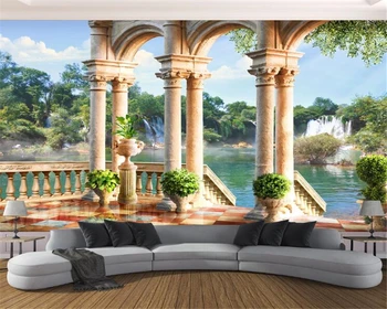 Custom tapetai, freskos Romos skiltyje ežero kraštovaizdžiu 3d fone sienos popieriaus namų puošybai gyvenimo kambario, miegamasis photo 3d tapetai