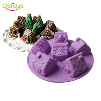 Delidge 1pc 6 Nedidelis Namas Silikono Tortas Pelėsių 3D Rankų darbo Minkštas Šokolado Keksas Minkštas Kepimo Formą Vestuvių Tortą Įrankiai