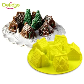 Delidge 1pc 6 Nedidelis Namas Silikono Tortas Pelėsių 3D Rankų darbo Minkštas Šokolado Keksas Minkštas Kepimo Formą Vestuvių Tortą Įrankiai