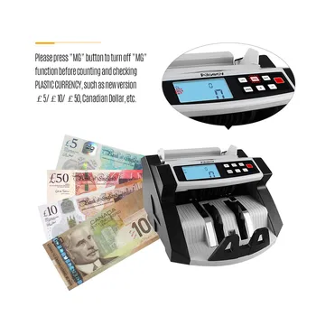 Aibecy Automatinė Multi-Valiuta, Pinigų Banknotų Pinigų Sąskaitą Counter-Skaičiavimo Mašina, LCD Ekranas EURO JAV Doleris, AUD Svaras