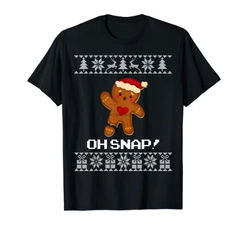 Juokinga Oh Snap Meduoliai su imbiero priedais Marškinėliai T-Shirt-vyriški T-Shirt-Black Bjaurusis Kalėdų Džemperis