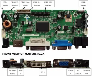 Yqwsyxl Kontrolės Valdyba Ekranas Su garsiakalbiu Rinkinys LP156WH4-TLA1 HDMI+DVI+VGA LCD LED ekrano Valdiklio plokštės Tvarkyklės