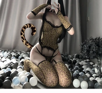 Seksualus Apatinis Trikotažas Cosplay Moterų Babydoll Apatiniai Leopard Moteriškas Apatinis Trikotažas, Sekso Karšto Erotika Vienodus Kostiumus, Vaidmenų Žaidimas