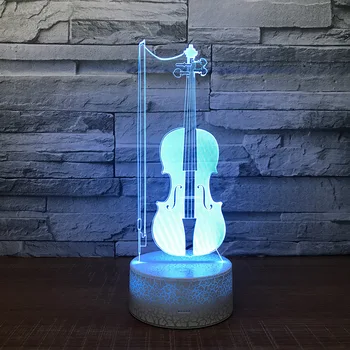 LED Smuikas 3D Lentelės, Stalo Lempos USB 7 Spalvų Keitimas Muzikos Instrumentai Naktį Šviesos Vaikai Miego Apšvietimas, Dovana, Namų Dekoro