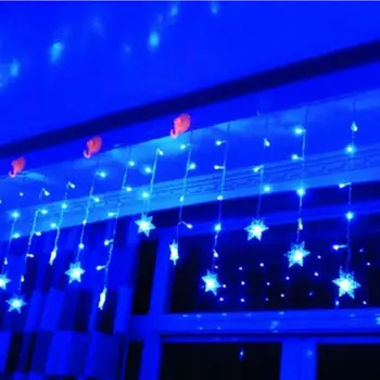 96 LED Snaigė Pasakos String Užuolaidų Lango Šviesos Blyksnis Kalėdos, Kalėdos Dekoras
