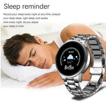Mados Plieno diržas Smart Watch Vyrų Miego, širdies ritmą, kraujo spaudimą, stebėti, skirtą 