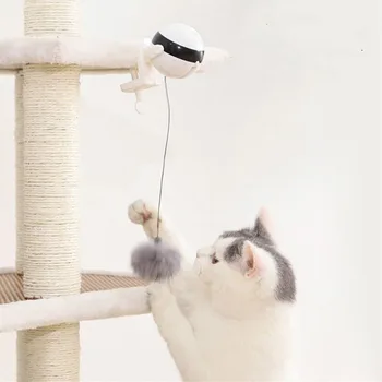 Elektros Automatinė Kėlimo Katė Ball Žaislas Interaktyvi Dėlionė Smart Naminių Kačių Kamuolys Kibinimas Žaislai Kėlimo Kamuolius Elektros Katė Pet Tiekimo
