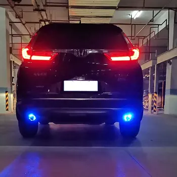 Universalus Automobilių Išmetamųjų Anglies Pluošto Duslintuvo Galiukas Uodegos Vamzdis su Red/Blue LED Šviesos