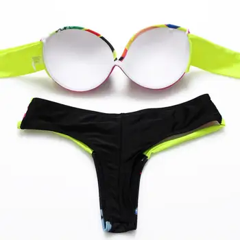 BANDEA 2019 Kietas Bikini Rinkinys Sexy Bikini Push Up maudymosi kostiumėlis Moterims maudymosi Kostiumėliai, Spausdinimo Ponios Paplūdimio Drabužiai Biquini Diržas Apačioje