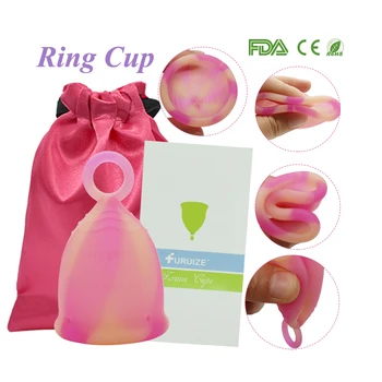 1 vnt Žiedo Taurės menstruacinis puodelis Medicinos lygio daugkartinio naudojimo silikoninės taurės moterų Higienos copa Lady Cup sveikatos priežiūros menstruacinis puodelis