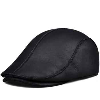 Pudi vyras nekilnojamojo odos beretė bžūp skrybėlę Žiemos šiltos tikro kailio beisbolo kepurės, skrybėlės vienas kailio beretės su earflap HL908