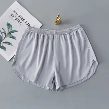 Seksualus Mados Satino Moterų Pajama Šortai 2020 Metų Vasaros Moterų Korėjos Stiliaus Mielas Elastiniu Juosmeniu Plius Dydis Kietas Kietas Sleepwear Dugnas