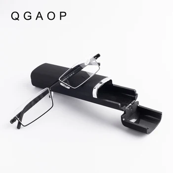 QGAOP TR90 vyriški Akiniai Skaitymui Moterų Metalinis Rėmas Su Dioptrijomis Plius 2 Akiniai didinamasis stiklas