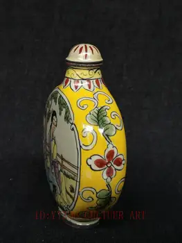 YIZHU CULTUER MENO Kolekcija, Senovinių meno Kinijos Cloisonne Tapybos Grožio Gėlės Pav Uosti Butelio Dekoravimas