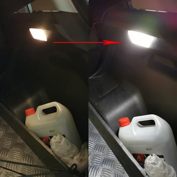Klaidų LED Interjero Kojoms Bagažinė Įkrovos Daiktadėžė Lempos Automobilių Šviesos Šaltinis 