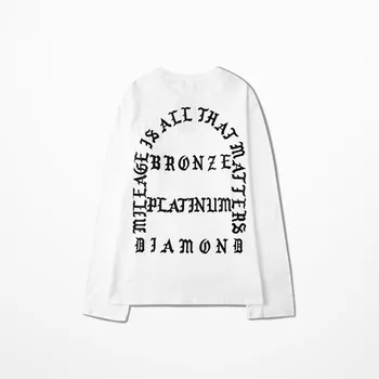 Ulzzang Korėja Stiliaus High Street Prekės Kanye Kokoso Long Sleeve T Shirt Rankovės Raidžių Spausdinti Pora Negabaritinių S~3XL