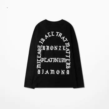 Ulzzang Korėja Stiliaus High Street Prekės Kanye Kokoso Long Sleeve T Shirt Rankovės Raidžių Spausdinti Pora Negabaritinių S~3XL