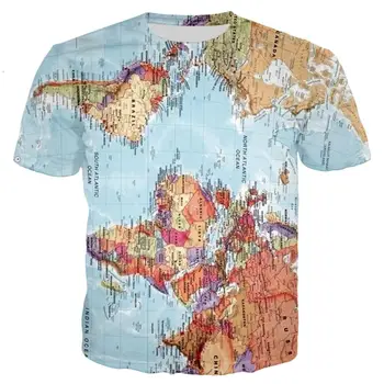PLstar Kosmosas Lašas laivybos 2020 m. vasarą Naujas Mados T-shirt pasaulio žemėlapio 3d Spausdinimo marškinėlius Vyrų, moterų Harajuku atsitiktinis marškinėliai