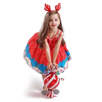 Kalėdų Dress Vaikams Mergaitė Princesė Dress Santa Claus Naujų Metų Kostiumas Vaikams Suknelės Dovanų Snaigės Mergaičių Suknelės Šalis