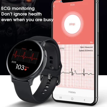 Naujas Sporto S30 EKG PPG Smart Watch Vyrų, Moterų, Visiškai Apvalus Jutiklinis Ekranas IP68 Vandeniui Širdies ritmas, Kraujo Spaudimas, Deguonies Smartwatch