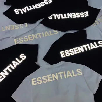 Top Hip-Hop marškinėliai RŪKO Essentials Sezonas 6 3M šviesą Atspindinčios T-shirt Negabaritinių Vyrai Moterys Mados trumpomis rankovėmis T-shirt Street wear