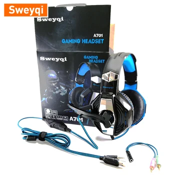 Sweyqi A702 A701 Stereo laidinio žaidimų ausinės žaidimų ausinės Balso kontrolės PC PS4 / airpods tws/iš RU