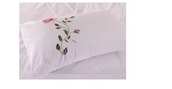 Premium Minkštos Medvilnės Patalynės komplektas Elegantiškos Gėlės Lapai Siuvinėjimo Balta Rausva Pilka Antklode Padengti paklode Twin Visą Karalienė King size