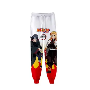 Karšta! Paauglys Naruto / Demon Slayer 3D Išspausdinti Kelnės Berniukams Girl Anime Naruto Cosplay Kostiumų Vyrų/Moterų Kelnės Plius Dydis 2XS-4XL