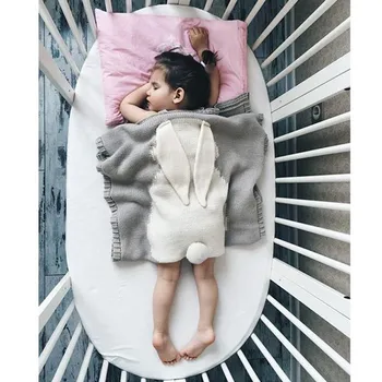 Kūdikių antklodės naujagimių 2020 Triušis Mezgimo Patalynė, Antklodė, Antklodė, Skirta Lova, Sofa-lova, Vežimėlis Wrap Kūdikių Suvystyti fotografijos rekvizitai