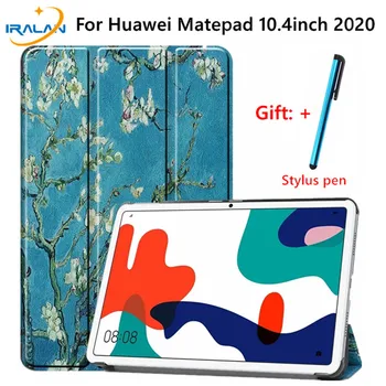 Naujas Magnetiniai Smart Odos Kartus Stovėti Atveju, Huawei MatePad 10.4 colių BAH3-W09 BAH3-AL00 Planšetinio kompiuterio Dangtelis + Touch Pen