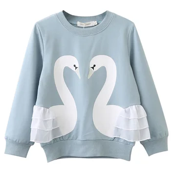 Swan boutique ilgomis rankovėmis hoodie karšto parduoti rudenį, žiemą baby girl megztinis