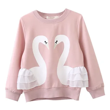 Swan boutique ilgomis rankovėmis hoodie karšto parduoti rudenį, žiemą baby girl megztinis