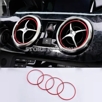 Raudona Oro Ventiliacijos Angos Žiedas Dangtelis Apdaila 4pcs Mercedes Benz GLK X204 2013-M. Automobilių accesories interjero Automobilių apdailos