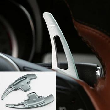 2vnt Automobilio Vairo Shift Irklas aukštos kokybės sidabro Perjungimo Svirtys reikmenys Mercedes A C E S Klasės C117 W218 X156