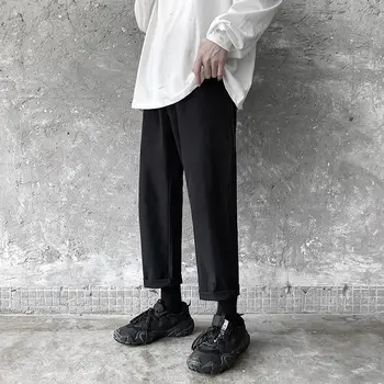 Privathinker 2020 m. rudenį vientisos Spalvos Tiesiai Haremo Kelnės korėjos Žmogus Laisvas Kulkšnies Ilgio Kelnės Streetwear Vyriškos Laisvalaikio Kelnės