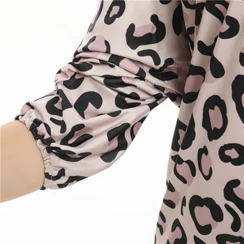 Moteriški Laisvalaikio Marškinėliai Rudenį Viršūnes Streetwear Leopard Print T-Laisvi Marškinėliai V-Kaklo, ilgomis Rankovėmis T-Shirt Moterų Viršūnių Plius Dydis 2XL