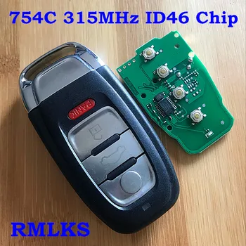 4 Mygtuką Audi Raktas Fob Smart Klavišą 315Mhz ID46 chip FCC ID: IYZFBSB802 Audi A3 A4 A5 A6 A8 Quattro audi Q5 Q7 A6 A8