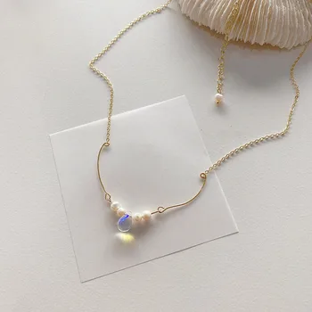 Korėjos Perlų imitacija Kristalų Pakabukas Karoliai, Paprastas Vestuvių Moterų Karoliai Glamūriniai Mergina Pažintys Skaidrus juvelyriniai dirbiniai