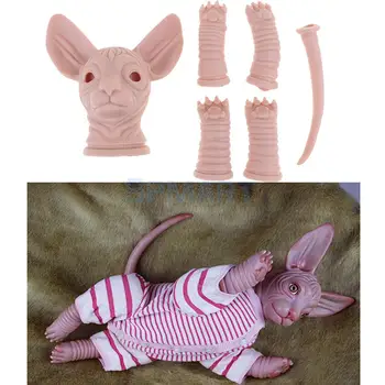 Nekilnojamojo Touch Silikono 18inch Atgimsta Rinkiniai Sfinksų Kačių Galūnių Pelėsių Realus Katė Modelis Lėlės Unpainted 