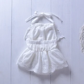 2020 Metų Vasaros Kūdikių Romper Nėrinių Suknelė Balta Gėlė Little Angel Baby Mergaitėms Ilgomis Rankovėmis Jumpsuits Kūdikių Drabužių Komplektus