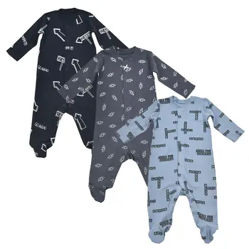 3 vnt/daug 3M kūdikių berniukų drabužiai naujagimiui Jumpsuit ilgomis rankovėmis medvilnės berniukas footies kūdikių drabužių bodysuits