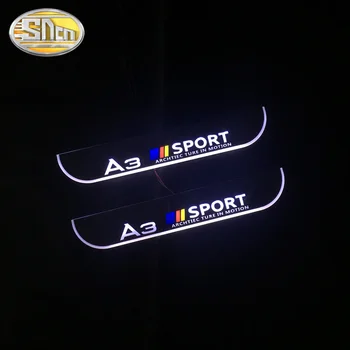 SNCN 4PCS Akrilo Juda LED Sveiki Pedalą Automobilis Nusitrinti Plokštė Pedalo Durų Slenksčio Kelias Lengvųjų Audi A3 8P 8V 8L - 2019