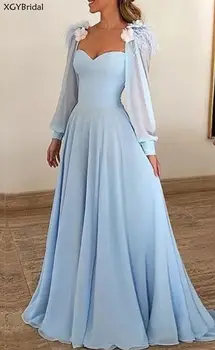 Naujas Atvykimo Musulmonų Vakaro Suknelė Linijos, Brangioji Ilgomis Rankovėmis Vakare Gown Promenadzie Suknelė Islamo Dubajus, Saudo Arabų Vestido