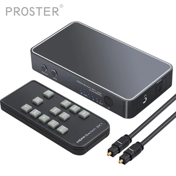 PROZOR 3 Port HDMI Switch su Audio Extractor Su Nuotolinio Valdymo 4K 3D Paramos LANKO PIP Mini HDMI į HDMI Adapterį Switch