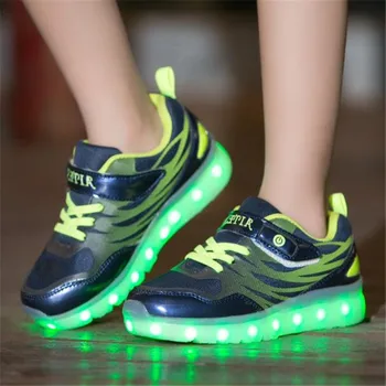 Nauja Vaikų Lengvosios batai LED Žėrintis USB Įkrovimo Šviesos Sportbačiai Berniukų, Mergaičių Batai, Akių Atsitiktinis Sporto Butus Vaikams, Kūdikių 02B