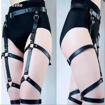 Harajuku Lingerie Sexy Karšto Erotika Diržas Diržai Nelaisvėje Apatinis Trikotažas Suspender Diržo Gothic Punk Stiliaus Pu Odos Diržas Kojos Keliaraiščiai