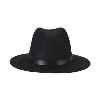 Karšta mergina Fedoras skrybėlę Rudens Žiemos Moters Skrybėlių Mados, Aukštos Kokybės, Plačios Skrybėlės Kraštų Džiazo Bažnyčios Kepurė Panama Fedora top hat