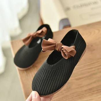 MHYONS Naujų mergaičių žirniai batai lankas vieną batai 2020 m. pavasario mergaitė siurblys batai princesė batų dydį, 21-30