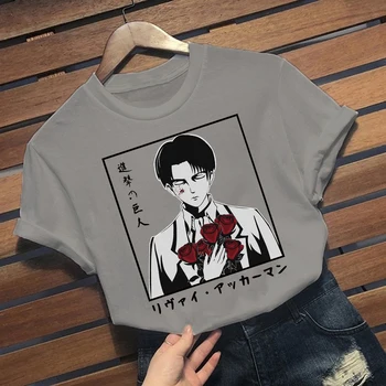 2021 Japonų Anime Ataka Titan Marškinėliai Vyrams Cool Atsitiktinis Marškinėlius Grafinis Hip-Hop Top Harajuku Tees Vyras