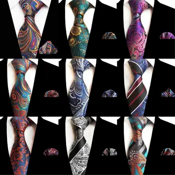 2019 Naujos Įvairių Vyrų Kaklaraištis Nustatytas Klasikinis Poliesteris Šilko Verslo Vestuvių Gėlių Dryžuotas Ryšius Nosinė Rinkiniai Kišenėje Aikštėje Necktie